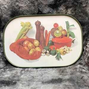Vintage MCM Serving Tray With Vegetables